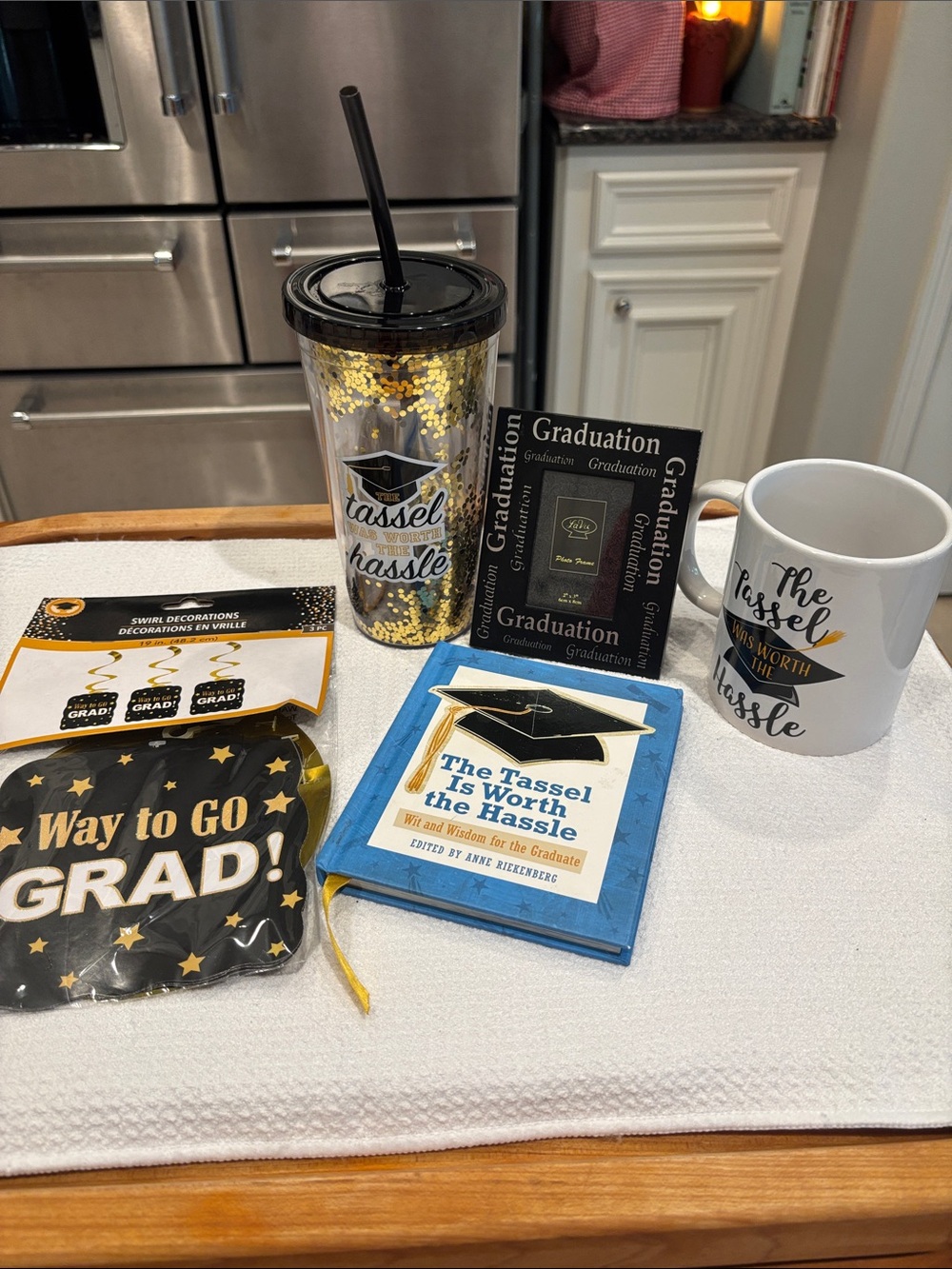 Graduation Party Decorations Set - Black & Gold Tassel Theme